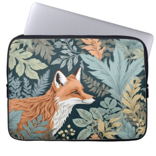 Housse Pour Ordinateur Portable Curieux Fox Fern Feuilles William Morris Inspiré