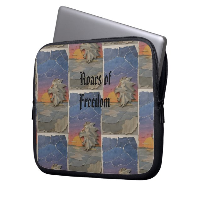 Housse Pour Ordinateur Portable Custom Lion Sunset Laptop Sleeve (devant gauche)