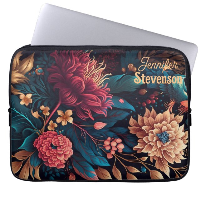 Housse Pour Ordinateur Portable Custom Modern Floral Bright Colors Personalized  (Devant)