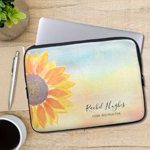 Housse Pour Ordinateur Portable Custom Name Yellow Sunflower Life Coach