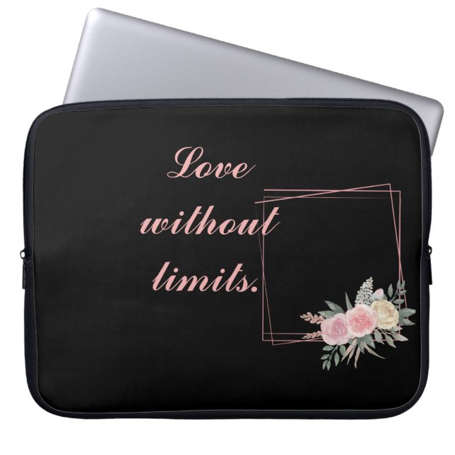 Housse Pour Ordinateur Portable Cute Black Flower (Devant)