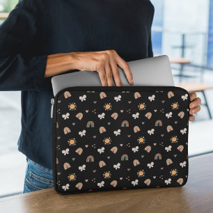 Housse Pour Ordinateur Portable Cute Black Rainbow, Papillon, Motif Sun