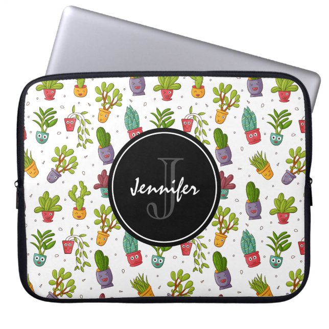 Housse Pour Ordinateur Portable Cute Cactus Nature Succulents Motif (Devant)