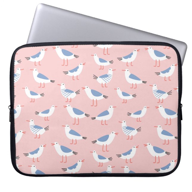Housse Pour Ordinateur Portable Cute Cartoon Mouettes Motif sans couture (Devant)