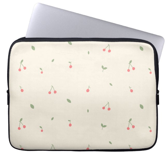Housse Pour Ordinateur Portable Cute Cherry Pattern – Minimal Fruit Aesthetic (Devant)