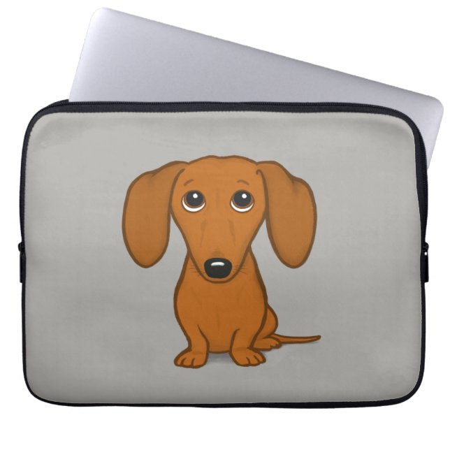 Housse Pour Ordinateur Portable Cute Dachshund| Doigt Wiener (Devant)