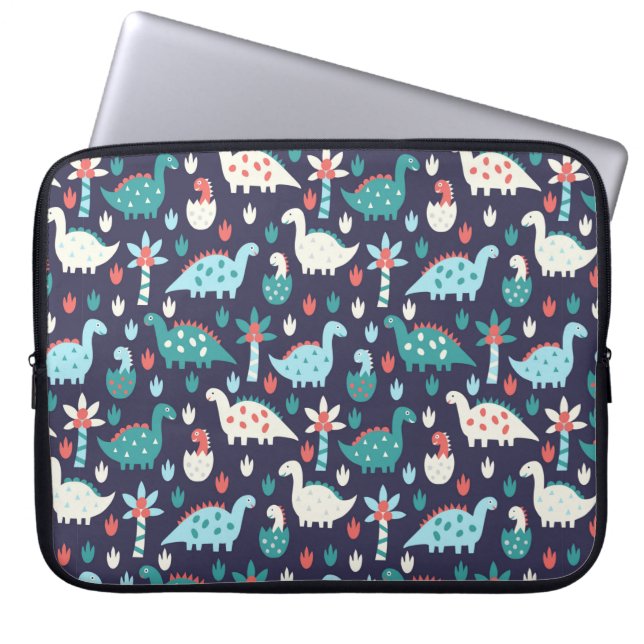 Housse Pour Ordinateur Portable Cute dinosaure sans couture motif (Devant)