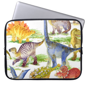 Housse Pour Ordinateur Portable Cute Dinosaures Aquarelle Art sans fil