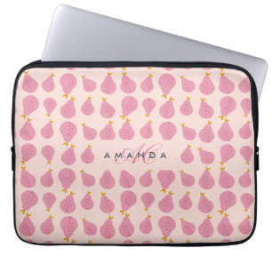 Housse Pour Ordinateur Portable Cute Girly Feminine Pear Monogramme Cadeaux Initia