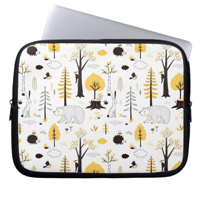 Housse Pour Ordinateur Portable Cute Golden Woods Scene Pattern (Devant)
