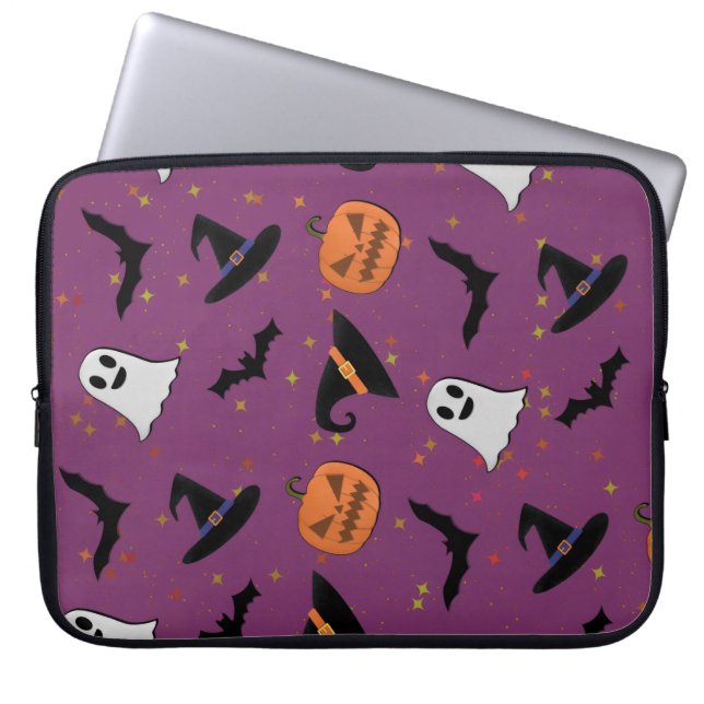 Housse Pour Ordinateur Portable Cute Halloween Motif sans couture (Devant)