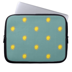 Housse Pour Ordinateur Portable Cute Happy Face Soleil Motif Turquoise Moderne