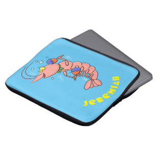 Housse Pour Ordinateur Portable Cute happy shrimp, dessin animé de crevettes