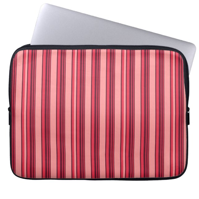 Housse Pour Ordinateur Portable Cute hot pink stripes (Devant)