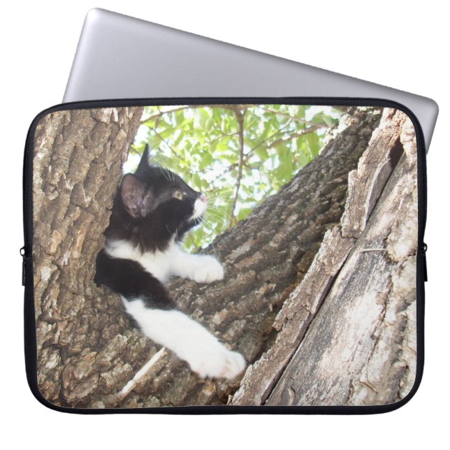 Housse Pour Ordinateur Portable Cute Kitten noir et blanc (Devant)