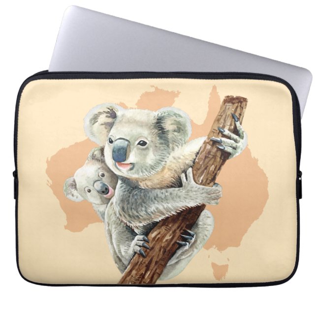 Housse Pour Ordinateur Portable Cute Koala Maman et bébé (Devant)