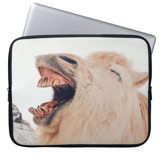HOUSSE POUR ORDINATEUR PORTABLE CUTE LAMA ALPACA RIRE (Devant)