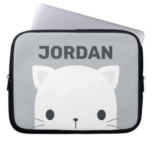 Housse Pour Ordinateur Portable Cute Little Cat avec nom personnalisé