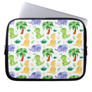 Housse Pour Ordinateur Portable Cute Neon Aquarelle Dinosaur Motif