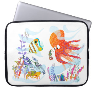 Housse Pour Ordinateur Portable Cute Ocean Octopus et ses amis Portable Sleeve