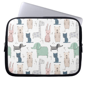 Housse Pour Ordinateur Portable Cute Pastel Baby Animal Pattern