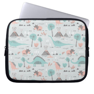 Housse Pour Ordinateur Portable Cute Pastel Dinosaur Motif