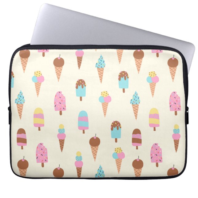 Housse Pour Ordinateur Portable Cute Pastel Motif de crème glacée (Devant)