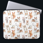 Housse Pour Ordinateur Portable Cute Pembroke Welsh Corgi Motif d'aquarelle de chi<br><div class="desc">Avec adorable motif de mignons corgis! Ajoutez votre nom pour une touche personnalisée. Ajoutez votre libellé personnalisé à cette conception à l'aide des cases "Modifier ce modèle de conception" situées à droite de l'élément, ou cliquez sur le bouton bleu "Customiser" pour arranger le texte, modifier les polices et les couleurs...</div>