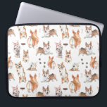 Housse Pour Ordinateur Portable Cute Pembroke Welsh Corgi Motif d'aquarelle de chi<br><div class="desc">Avec adorable motif de mignons corgis! Ajoutez votre nom pour une touche personnalisée. Ajoutez votre libellé personnalisé à cette conception à l'aide des cases "Modifier ce modèle de conception" situées à droite de l'élément, ou cliquez sur le bouton bleu "Customiser" pour arranger le texte, modifier les polices et les couleurs...</div>