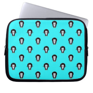 Housse Pour Ordinateur Portable Cute Penguin Pattern over Minty Teal Blue