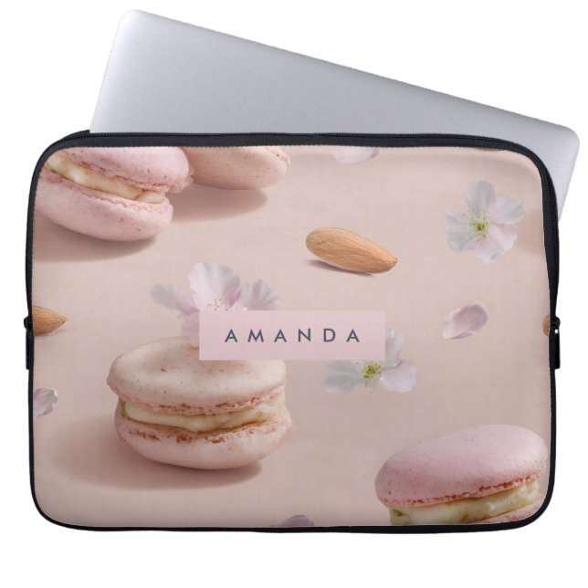 Housse Pour Ordinateur Portable Cute personnalisée Pastel Macaron Fleur aux amande (Devant)