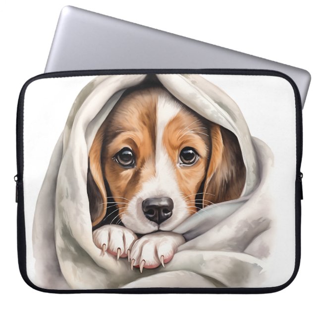 HOUSSE POUR ORDINATEUR PORTABLE CUTE POIVRE BEAGLE EN BLANKET (Devant)