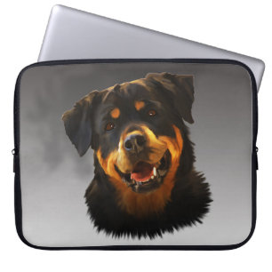 Housse Pour Ordinateur Portable Cute Rottweiler Dog Water Couleur Art Portrait