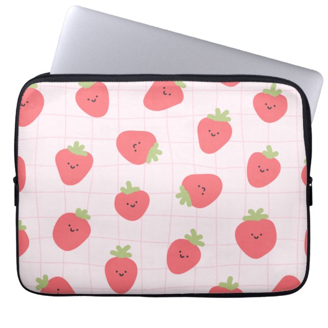 Housse Pour Ordinateur Portable Cute Strawberry Pattern – Kawaii Strawberry (Devant)