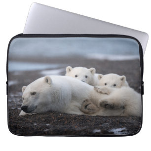 Housse Pour Ordinateur Portable Cutest Baby Animals Polar Bear Family Alaska