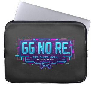 Housse Pour Ordinateur Portable Cyberpunk GG NO RE Style de jeu néon - GG NO RE Ga