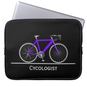 Housse Pour Ordinateur Portable Cycologue Purple Bike sur Black