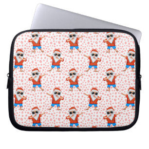 Housse Pour Ordinateur Portable Dabbing Beach Santa Claus dans une chemise Aloha a