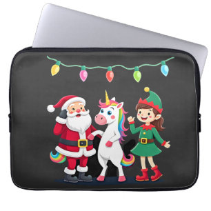 Housse Pour Ordinateur Portable Dabbing Père Noël Elfe Licorne Noël Enfants Garçon
