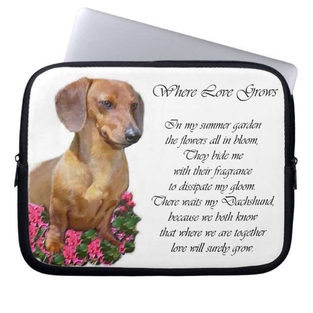 Housse Pour Ordinateur Portable Dachshund Art Don (Devant)