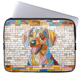 Housse Pour Ordinateur Portable Dachshund chien - Doxie -mosaïque colorée