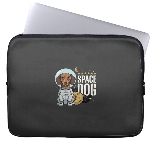 Housse Pour Ordinateur Portable Dachshund Chien Spatial Astronaute Vecteur (Devant)