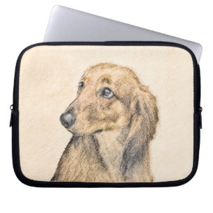 Housse Pour Ordinateur Portable Dachshund (Longhaerien) Peinture - Art Chien origi