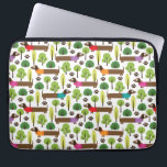 Housse Pour Ordinateur Portable Dachshunds En Promenade Dans Le Parc<br><div class="desc">De jolis dachshunds en pull sur une promenade dans le parc. Couleur arrière - plan personnalisable.</div>