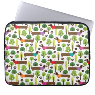 Housse Pour Ordinateur Portable Dachshunds En Promenade Dans Le Parc