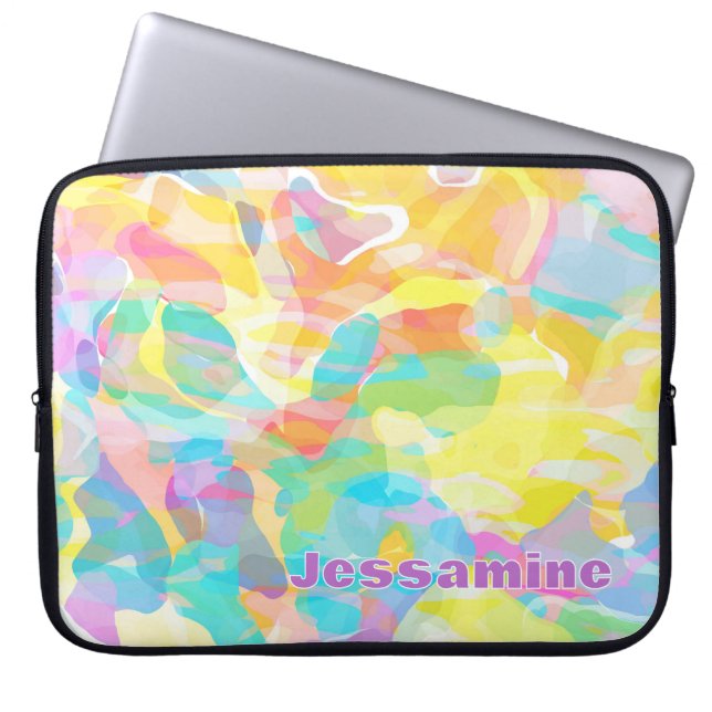 Housse Pour Ordinateur Portable Daffodile personnalisé Pastel Jaune Abstrait (Devant)