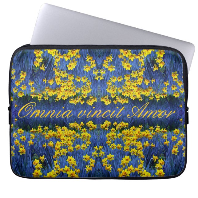 Housse Pour Ordinateur Portable Daffodiles et Omnia vincit Amor (Devant)