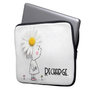Housse Pour Ordinateur Portable Daisy On a Little Girl's Head With Cote