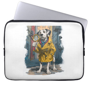 Housse Pour Ordinateur Portable Dalmatien détective � Chien résolveur de crimes