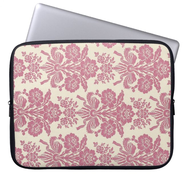 Housse Pour Ordinateur Portable Damassé rose Girly (Devant)